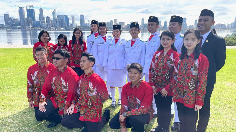 Community celebrating Indonesian culture